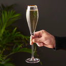 Gold-Rimmed Crystal Champagne Flutes Set of 2 by Viski
