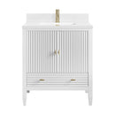 James Martin Myrrin 30" Single Bathroom Vanity, Bright White