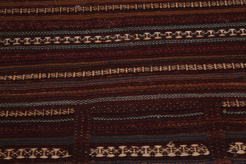 3'8" x 4'8" Hand Woven Afghani Tribal Kilim 100% Wool area rug Rust