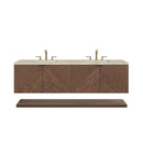 James Martin Marcello 72" Floating Double Bathroom Vanity, Chestnut