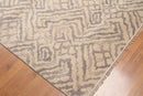 6' x 9' Hand Knotted Geometric Pattern 100% Wool Area rug Beige