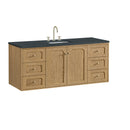James Martin Laurent 60" Dual Mount Single Bathroom Vanity, Light Natural Oak