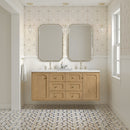 James Martin Laurent 60" Dual Mount Double Bathroom Vanity, Light Natural Oak