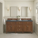 James Martin Lorelai 72" Double Bathroom Vanity, Mid-Century Walnut
