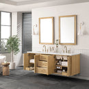 James Martin Laurent 72" Dual Mount Double Bathroom Vanity, Light Natural Oak