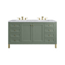 James Martin Chicago 60" Double Bathroom Vanity, Smokey Celadon