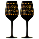 Crystal Halloween Stemmed Wine Glasses - Set of 2