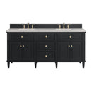 James Martin Lorelai 72" Double Bathroom Vanity, Black Onyx