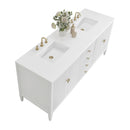 James Martin Myrrin 72" Double Bathroom Vanity, Bright White
