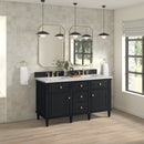 James Martin Lorelai 60" Double Bathroom Vanity, Black Onyx