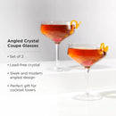 Raye Angled Crystal Coupe Glasses Set of 2 by Viski