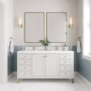James Martin Chicago 60" Double Bathroom Vanity, Glossy White