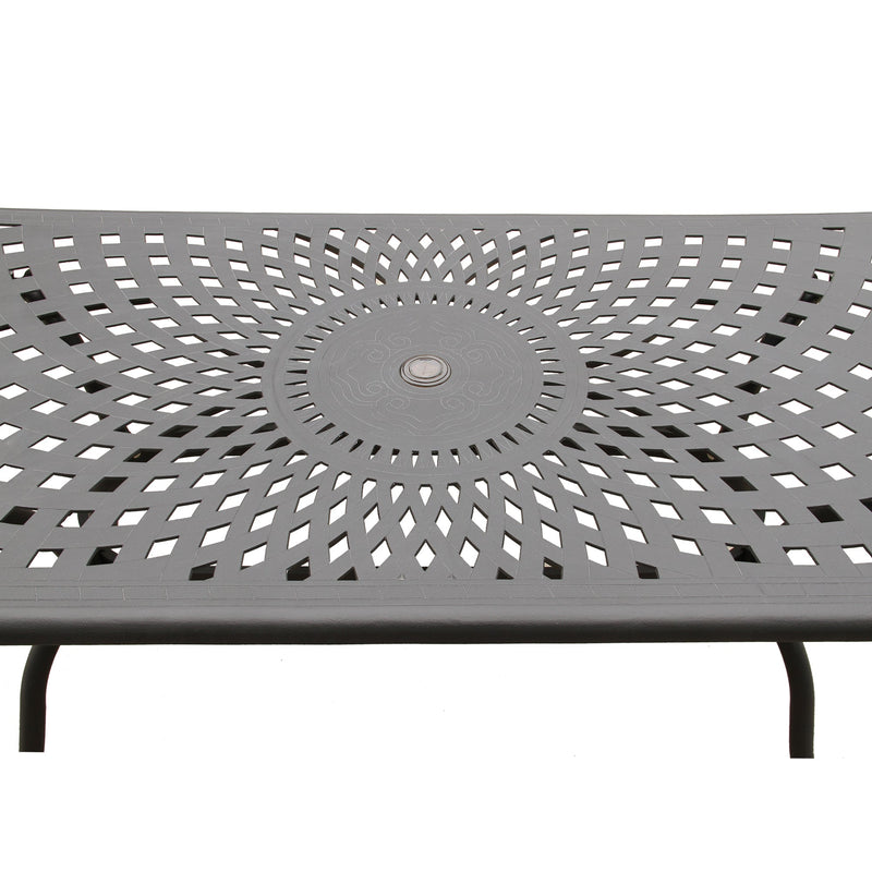Modern Outdoor Mesh Aluminum Black 67-in Rectangle Patio Dining Table