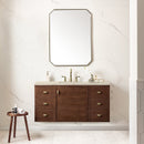James Martin Amberly 48" Dual Mount Single Bathroom Vanity, Mid-Century Walnut