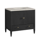 James Martin Myrrin 36" Single Bathroom Vanity, Carbon Oak