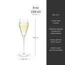 Raye Angled Crystal Prosecco Glasses Set of 2 by Viski