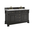 James Martin Brookfield 60" Double Bathroom Vanity, Black Onyx