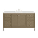 James Martin Chicago 60" Single Bathroom Vanity, Walnut Whisper
