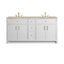 James Martin Bellshire 72" Double Bathroom Vanity, Bright White