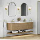 James Martin Allamari 72" Floating Double Bathroom Vanity, Dune Mist