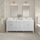 James Martin Myrrin 72" Single Bathroom Vanity, Bright White