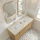 James Martin Laurent 60" Dual Mount Double Bathroom Vanity, Light Natural Oak