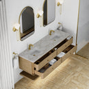 James Martin Allamari 72" Floating Double Bathroom Vanity, Dune Mist
