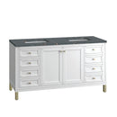James Martin Chicago 60" Double Bathroom Vanity, Glossy White