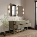 James Martin Lucian 72" Double Bathroom Vanity, Pebble Oak