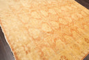 9' x 11'7" Hand Knotted Peshawar Gold Wash Antique Finish Oriental Area Rug Tan