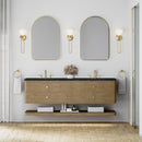 James Martin Allamari 72" Floating Double Bathroom Vanity, Dune Mist