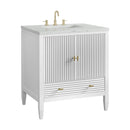 James Martin Myrrin 30" Single Bathroom Vanity, Bright White