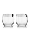 Irving Chrome-Rimmed Crystal Tumblers Set of 2 by Viski