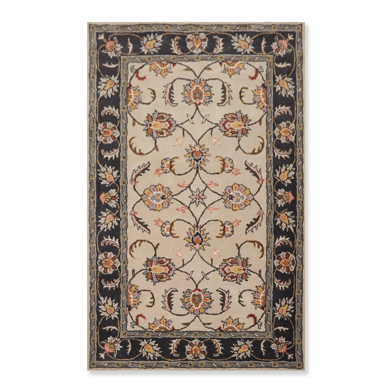 5' x 8' Handmade 100% Wool Traditional Oriental Area Rug Beige