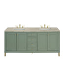 James Martin Chicago 72" Double Bathroom Vanity, Smokey Celadon