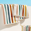 Oversized Striped Border Cabana Beach Towel - Santa Cruz by Great Bay Home
