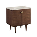 James Martin Amberly 30" Dual Mount Single Bathroom Vanity, Mid-Century Walnut