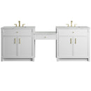 James Martin Bellshire 96" Double Bathroom Vanity, Bright White