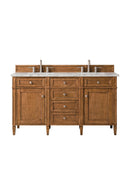 James Martin Brittany 60" Double Bathroom Vanity, Saddle Brown