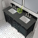 James Martin Brittany 60" Double Bathroom Vanity, Black Onyx