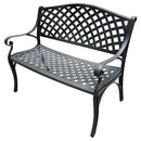 Outdoor Aluminum Modern 40-in Black Patio Bench Loveseat