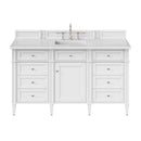 James Martin Brittany 60" Single Bathroom Vanity, Bright White