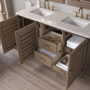 James Martin Portland 60" Double Bathroom Vanity, Whitewashed Walnut