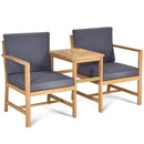 3-in-1 Acacia Wood Loveseat with Separable Coffee Table by LJGDeals