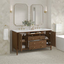 James Martin Myrrin 60" Double Bathroom Vanity, Mid-Century Walnut