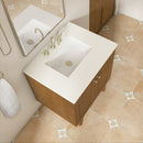 James Martin Laurent 30" Dual Mount Single Bathroom Vanity, Honey Oak