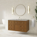 James Martin Laurent 48" Dual Mount Single Bathroom Vanity, Honey Oak