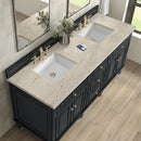 James Martin Lorelai 72" Double Bathroom Vanity, Black Onyx