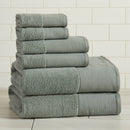 Cotton Linen-Like Border 6-Piece Towel Set - Priya Collection by Great Bay Home