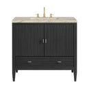 James Martin Myrrin 36" Single Bathroom Vanity, Carbon Oak